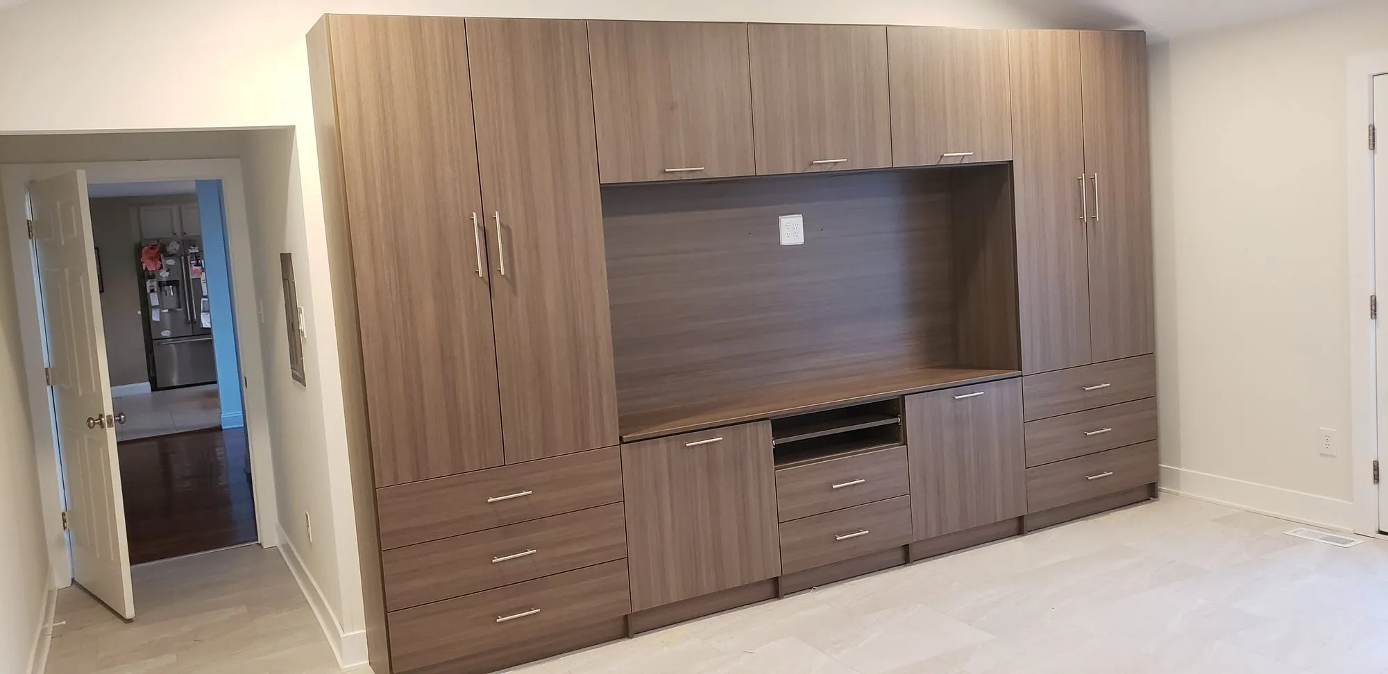 Driftwood wall unit, a custom closet built by Closet Authority NC in the Wilmington, NC area